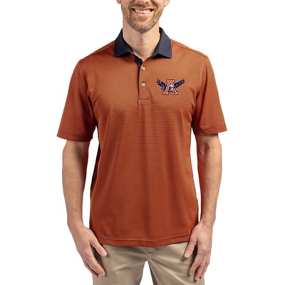  Auburn Tigers Cutter & Buck DryTec Virtue Eco Pique Recycled Polo - Orange/Navy